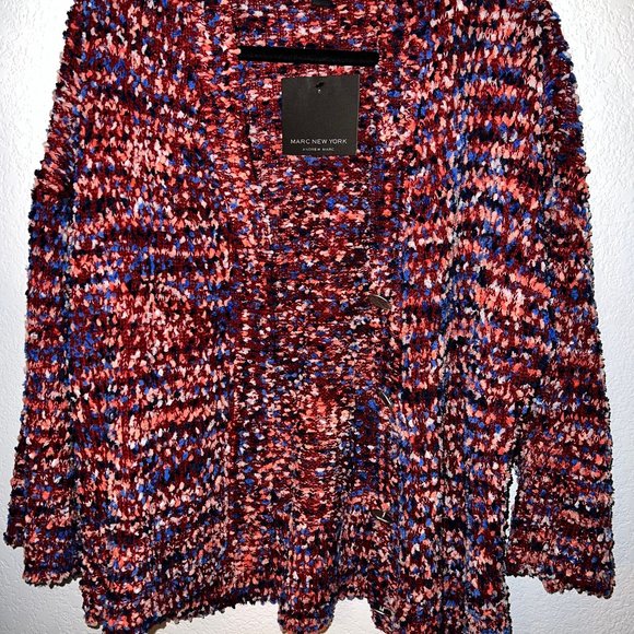 Marc New York Button Cardigan Confetti Multicolor Large - Picture 1 of 4